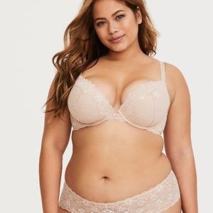 Torrid Rose Dust Lace Push-Up Plunge Bra